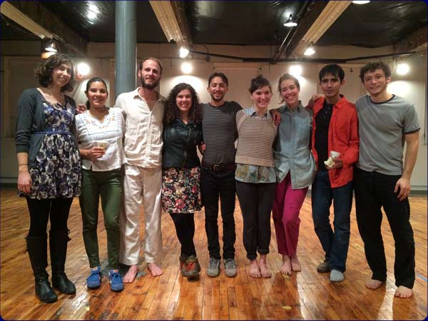 Almanac Dance Circus Theatre: Claire Healy, Martita Abril, Nick Gillette, Molly Hess, Adam Kerbel, Evelyn Langley, Alyssa Kennamer, Emmanuel Becerra, and Ben Grinberg