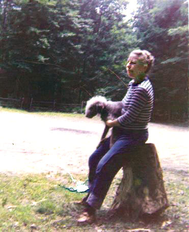 Fran with Bedlington terrier